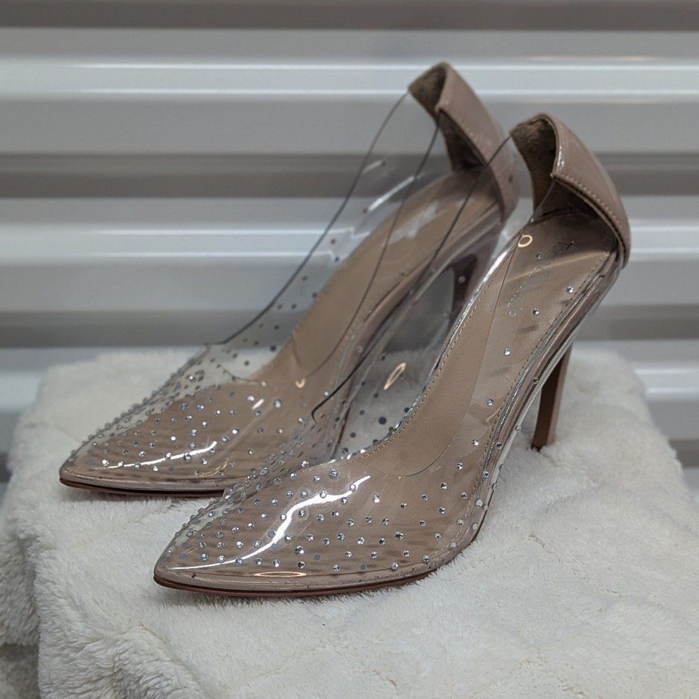 Y2K Cinderella Core Torta Caliente Clear Studded Stiletto Heels‎ 9 Glam barbie